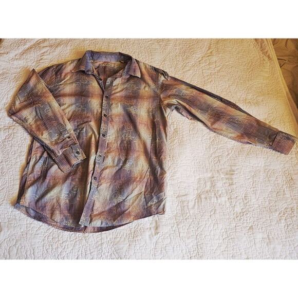 Rare Paradise Collection Plaid Button-Up Y2K Shirt Vintage Boho Pastel Mens XL - Picture 11 of 11